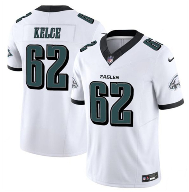 Women's Philadelphia Eagles #62 Jason Kelce White New F.U.S.E. Vapor Untouchable Limited Stitched Football Jersey(Run Small)